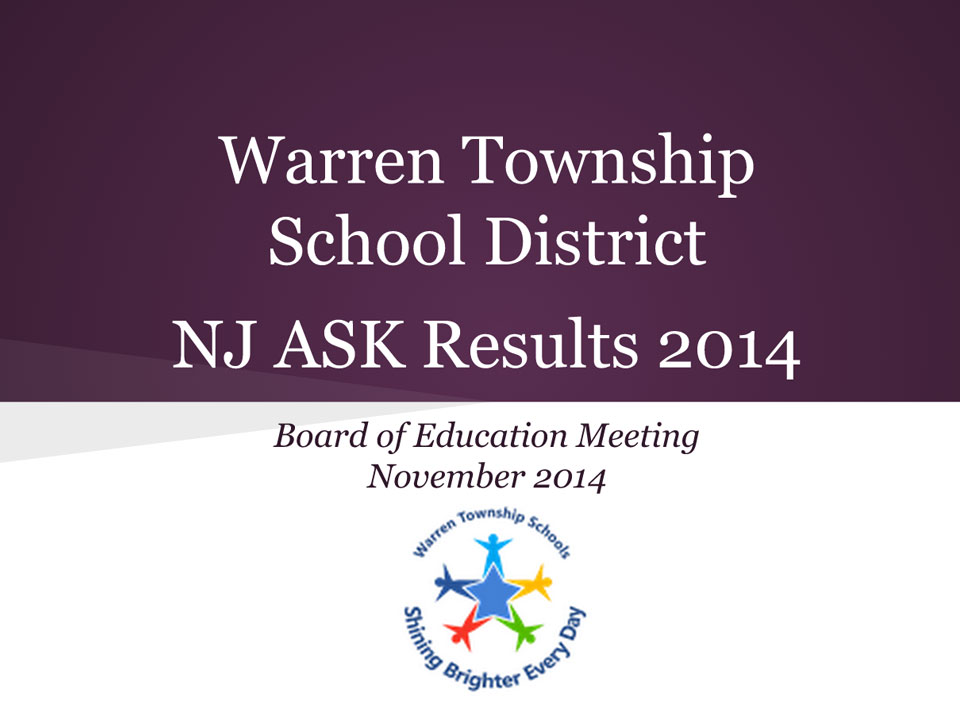 Warren Township 
School District 
NJ ASK Results 2014
