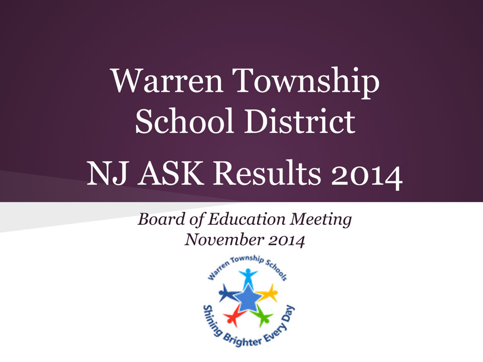 Warren Township 
School District 
NJ ASK Results 2014