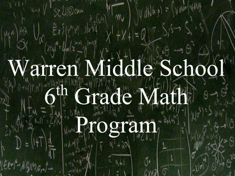 Warren Middle School
6th Grade Math
Program