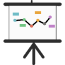 A screen with a line graph.