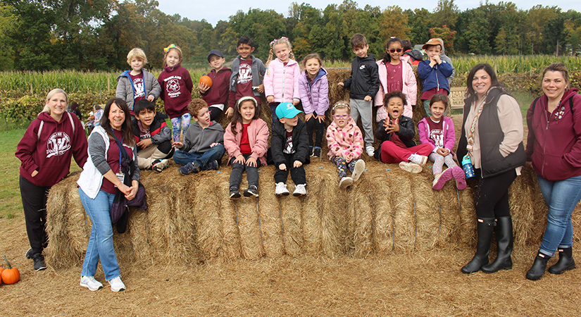 Students at a farm.