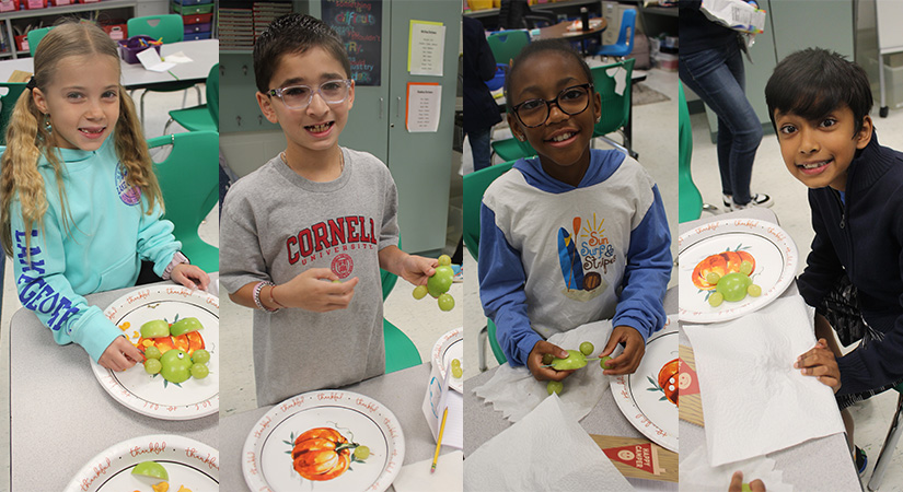 Students eating food