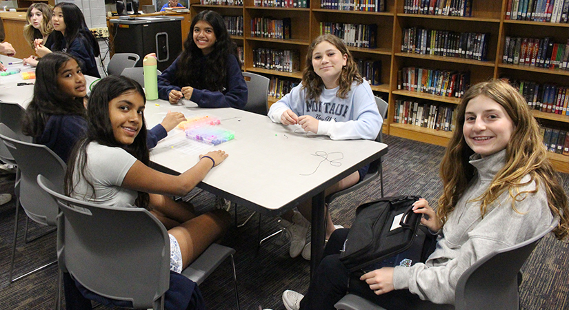 Students in groups.