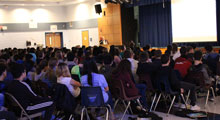 Mr. Erwin Ganz talks to students about the holocaust.