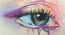 Student painting of an eye.