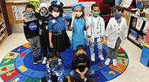 Students in costumes for career day.