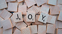 Joy in scrabble letters