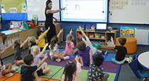 Students in music class.