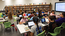 Students in the library.