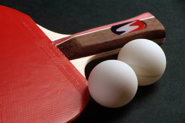 Ping pong balls with a paddle