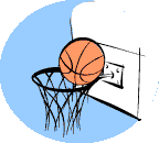 A basket ball in the net