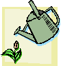 A watering can and a flower