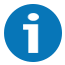 A blue circle with an i in front